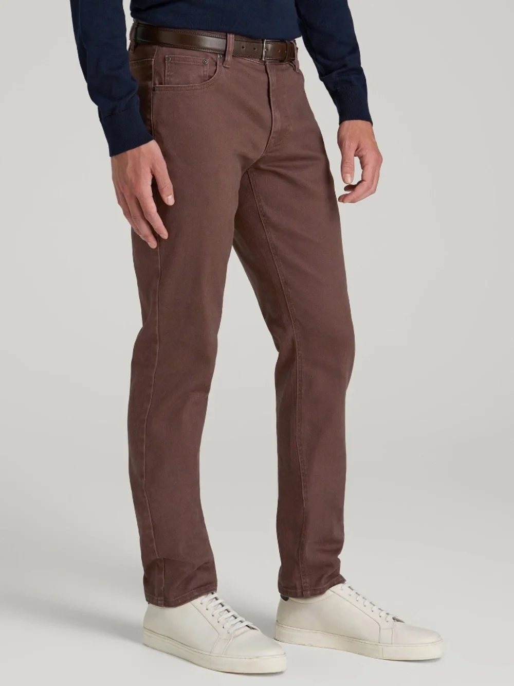 American Tall Carman Tapered Fit Colored Jeans for Tall Men in Dark Toffee Size